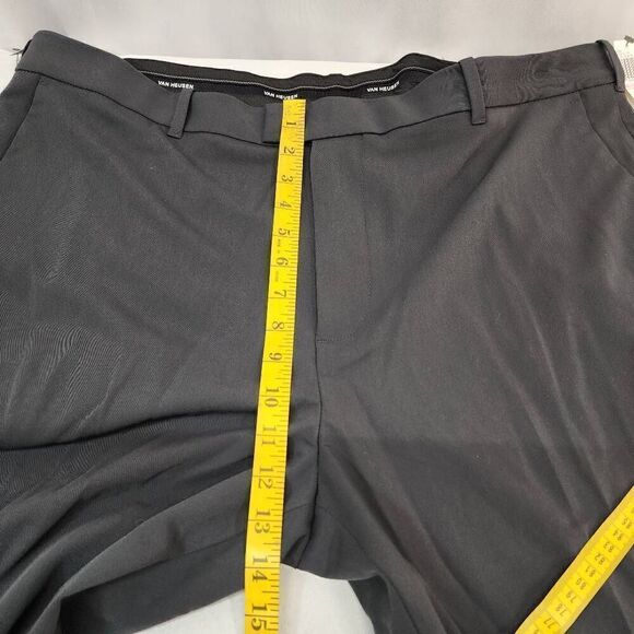 Van Heusen Size 40 x 34 Flex 3 Flat Front Straight Leg Dress Pant Charcoal Workw - Picture 4 of 9